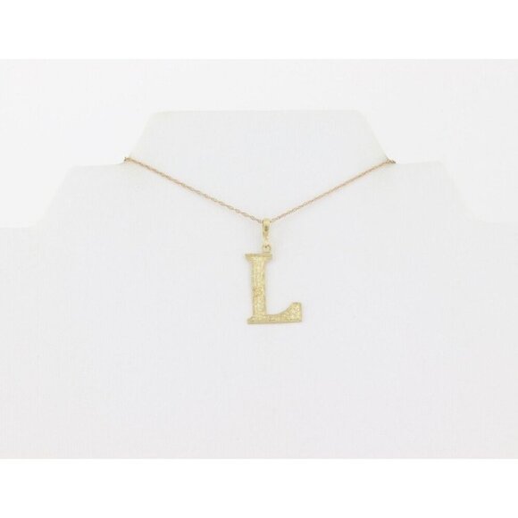 Pendant Only 10k Yellow Gold Letter L Initial Monogram Pendant - Picture 5 of 7